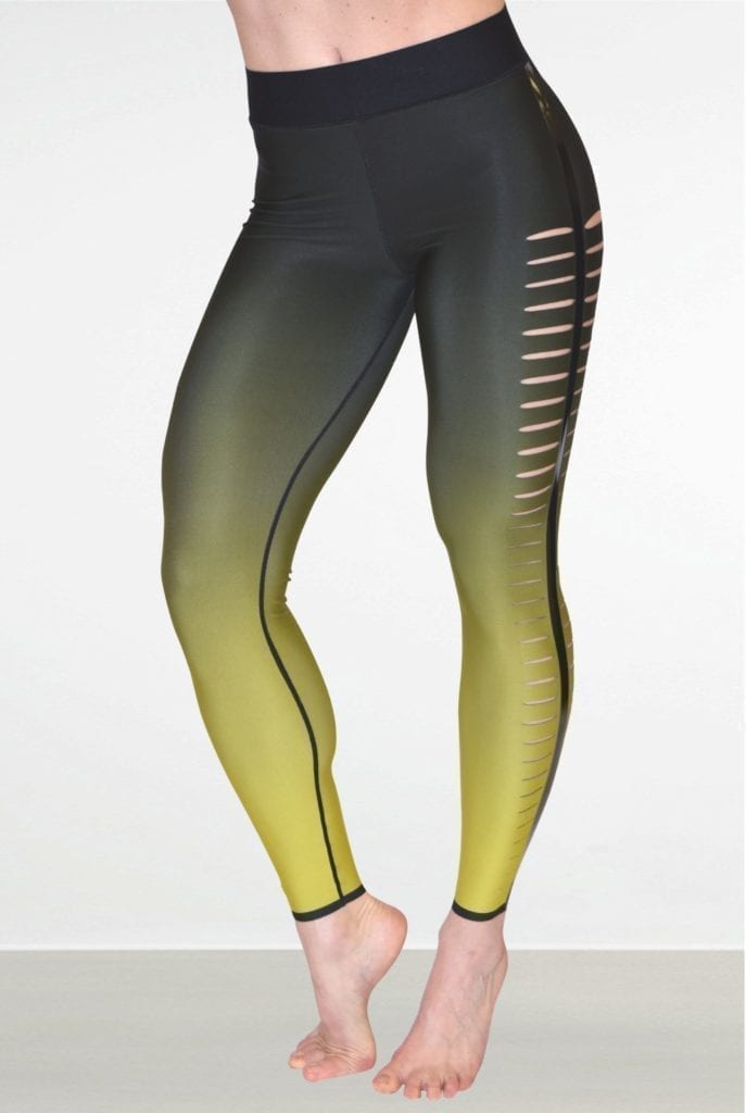 ULTRACOR Leggings Yellow Ombre Slash Sexy Workout Clothes