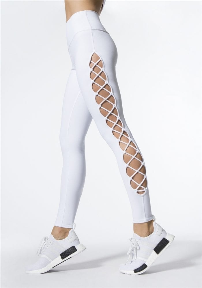 ALO Yoga Interlace Leggings Sexy Yoga Pants - white - Best Fit by