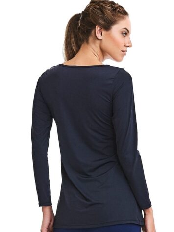 CAJUBRASIL Long Sleeve Shirt 9073-Sexy Workout Top-Yoga Top Black