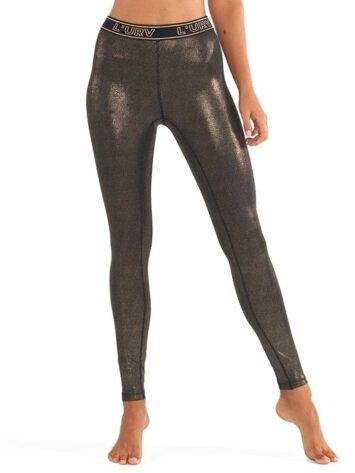 L’URV Leggings ALL THAT GLITTERS Legging Sexy Workout Tights Black Gold