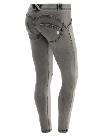 FREDDY WR.UP Shaping Effect - Regular Waist - Skinny - Distressed Light Grey Denim with Embroidery