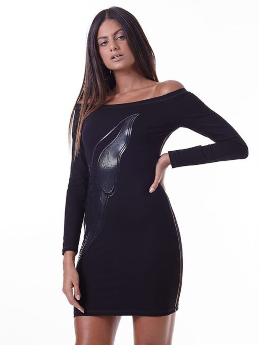 LabellaMafia Dress MVT16189 Dark Metal Long Sleeve Dress