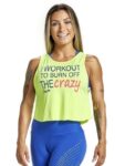OXYFIT Tank Top Cropped Burn 46451 Lime - Sexy Workout Tops