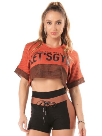 Let’s Gym Cropped Canelado Inner Goddess Top – Earth