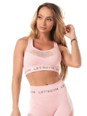 Lets Gym Activewear Stylish Seamless Sports Bra top – Pink