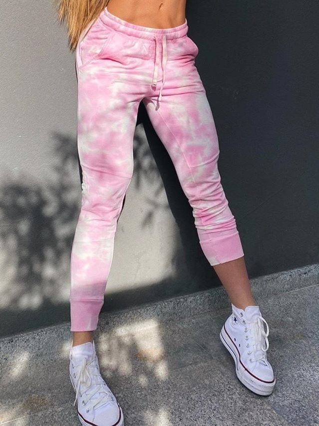 Let’s Gym Jogger Tie Dye sweat pants – Pink