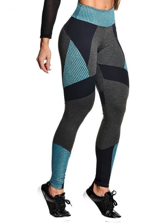 Let's Gym Active Strappys Leggings - Turquoise