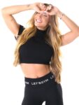 Let's Gym Fitness Cropped Canelado Summertime Top - Black