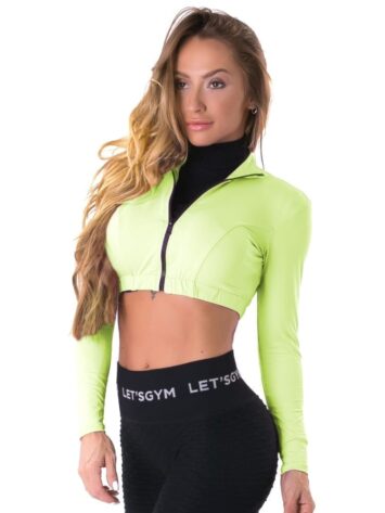 Let’s Gym Fitness Cropped Style Trend Top – Neon Green