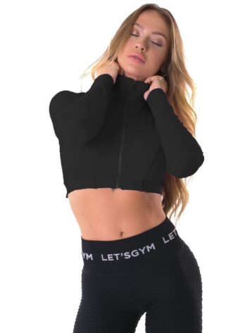 Let’s Gym Fitness Cropped Style Trend Top – Black