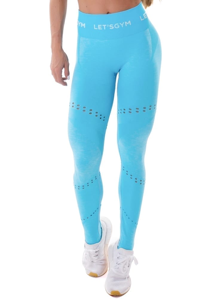 Let's Gym Fitness Seamless Perfection Leggings - Sky Blue