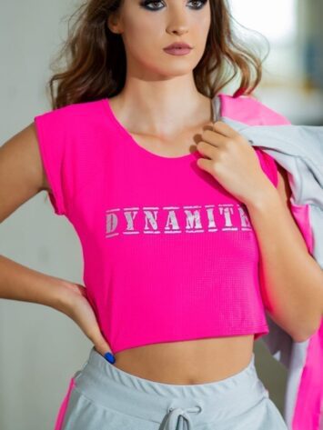 DYNAMITE BRAZIL Top Cropped Rosie – Neon Pink