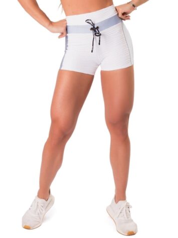 Let’s Gym Hot Pants Botanical Jacquard Shorts – White
