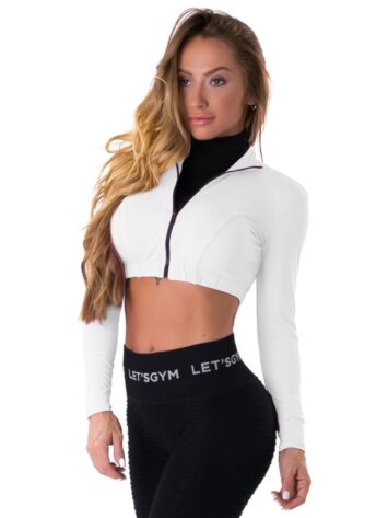 Let’s Gym Fitness Cropped Style Trend Top – White