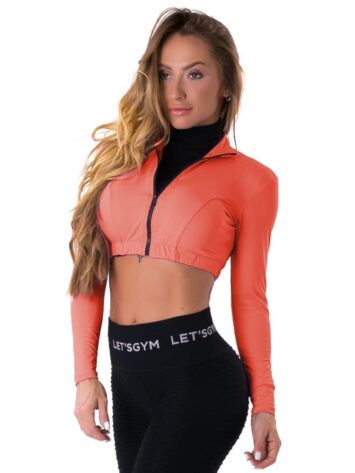 Let’s Gym Fitness Cropped Style Trend Top – Coral