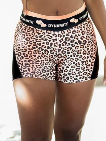 DYNAMITE BRAZIL Shorts Apple Booty Shorts FELINE- Golden Leopard Print