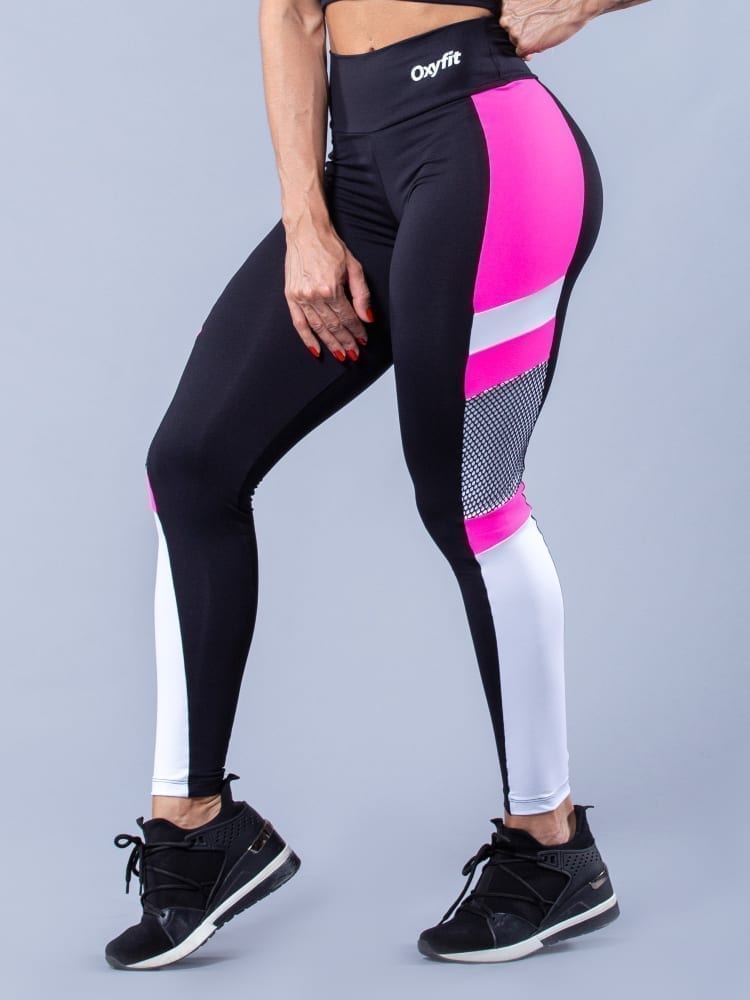Nike Pro Leggings Yoga Pants Women's Medium Training Geometric White Black  7156