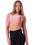 Let's Gym Fitness Cropped Backtie Glow Top - Rose