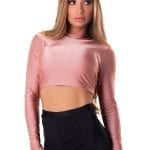 Let's Gym Fitness Cropped Backtie Glow Top - Rose
