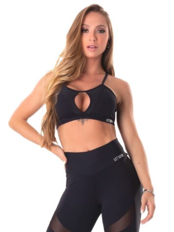 Lets Gym Fitness Delicate Sports Bra Top – Black