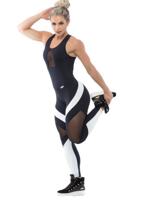 Trincks Fitness Activewear Body Fit Jumpsuit - Black/White