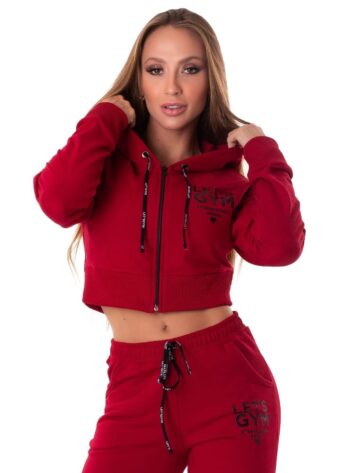Let’s Gym Fitness International Cropped Jacket – Red