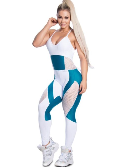 Trincks Fitness Activewear Fit Train Jumpsuit - Blue/White
