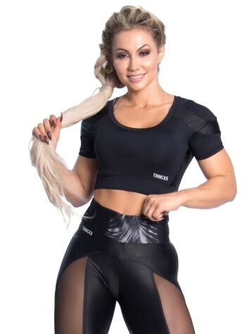 Trincks Fitness Activewear Cropped Gym Tulle – Black