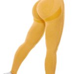 BFB Scrunchie Seamless High Waisted Leggings - Yellow
