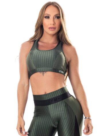 Lets Gym Fitness Winner Sports Bra Top – Military Green
