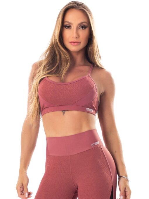 Lets Gym Fitness Respected Sports Bra Top - Blush
