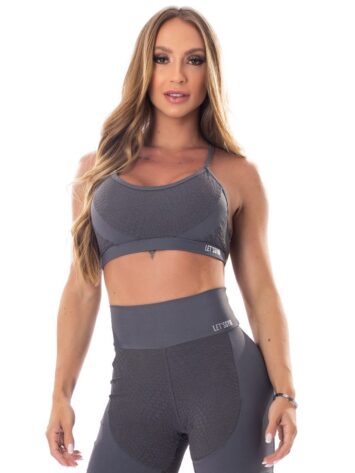 Lets Gym Fitness Respected Sports Bra Top – Graphite