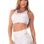 Lets Gym Fitness Jungle Sports Bra Top - White