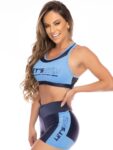 Lets Gym Fitness Inspiration Sports Bra Top - Blue