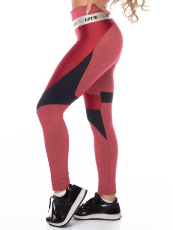 Let’s Gym Fitness Potency Leggings – Black/Red