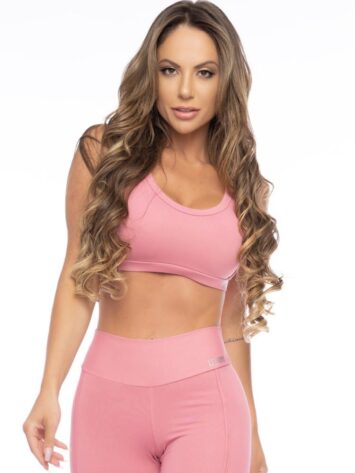 Lets Gym Fitness Curves Sports Bra Top – Rosa