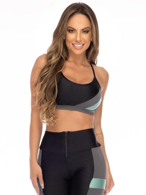Lets Gym Fitness Exceptional Sports Bra Top - Black/Graphite