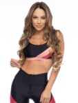 Lets Gym Fitness Exceptional Sports Bra Top - Black/Rosee