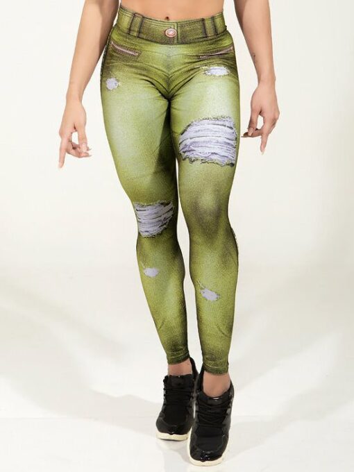 DYNAMITE Brazil Leggings Fake Jeans Boreal - Green