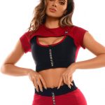 Lets Gym Fitness Cropped Delirium Top - Red