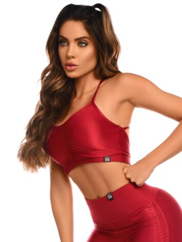 Lets Gym Fitness Bold Minimal Sports Bra Top – Red