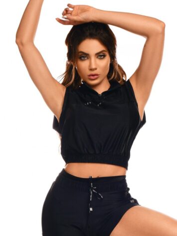 Lets Gym Fitness Cropped Intimate Top – Black
