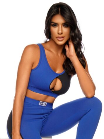 Lets Gym Fitness Curious Sports Bra Top – Blue