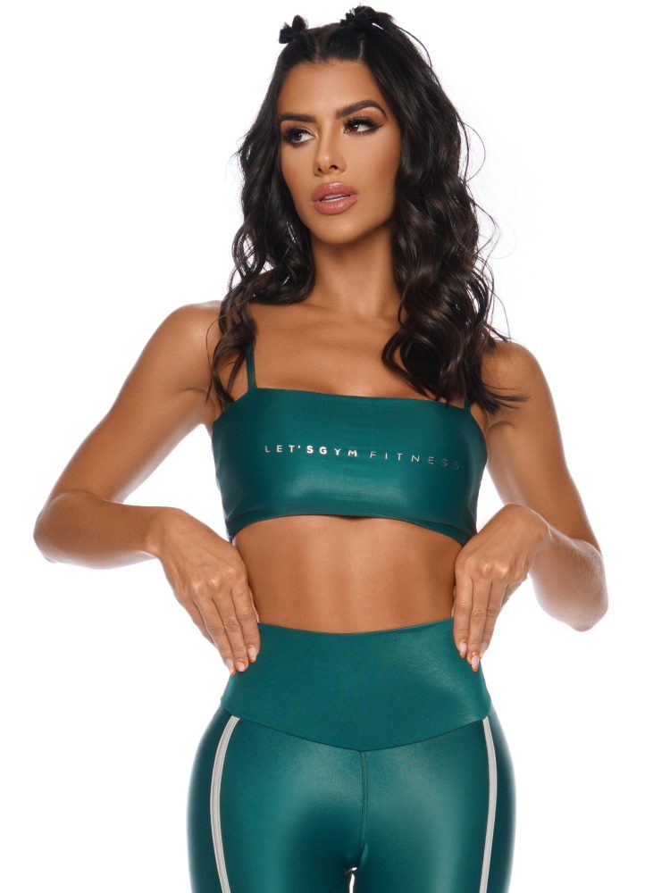 Lets Gym Fitness Excentric Sports Bra Top - Green
