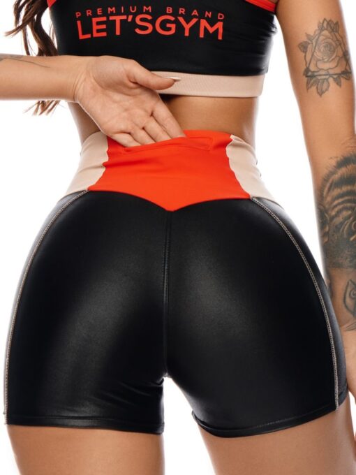 Let's Gym Fitness Match Shorts - Black/Nude