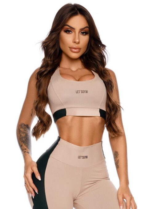 Lets Gym Fitness Go On Sports Bra Top - Nude